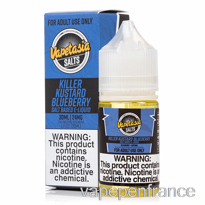 Myrtille Kustard Tueur - Sels De Vapetasia - Stylo Vape 30 Ml 24 Mg
